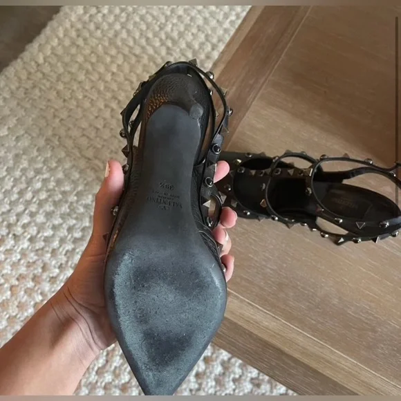 Valentino Rockstar Noir Pumps Size 39.5 - Picture 3 of 6